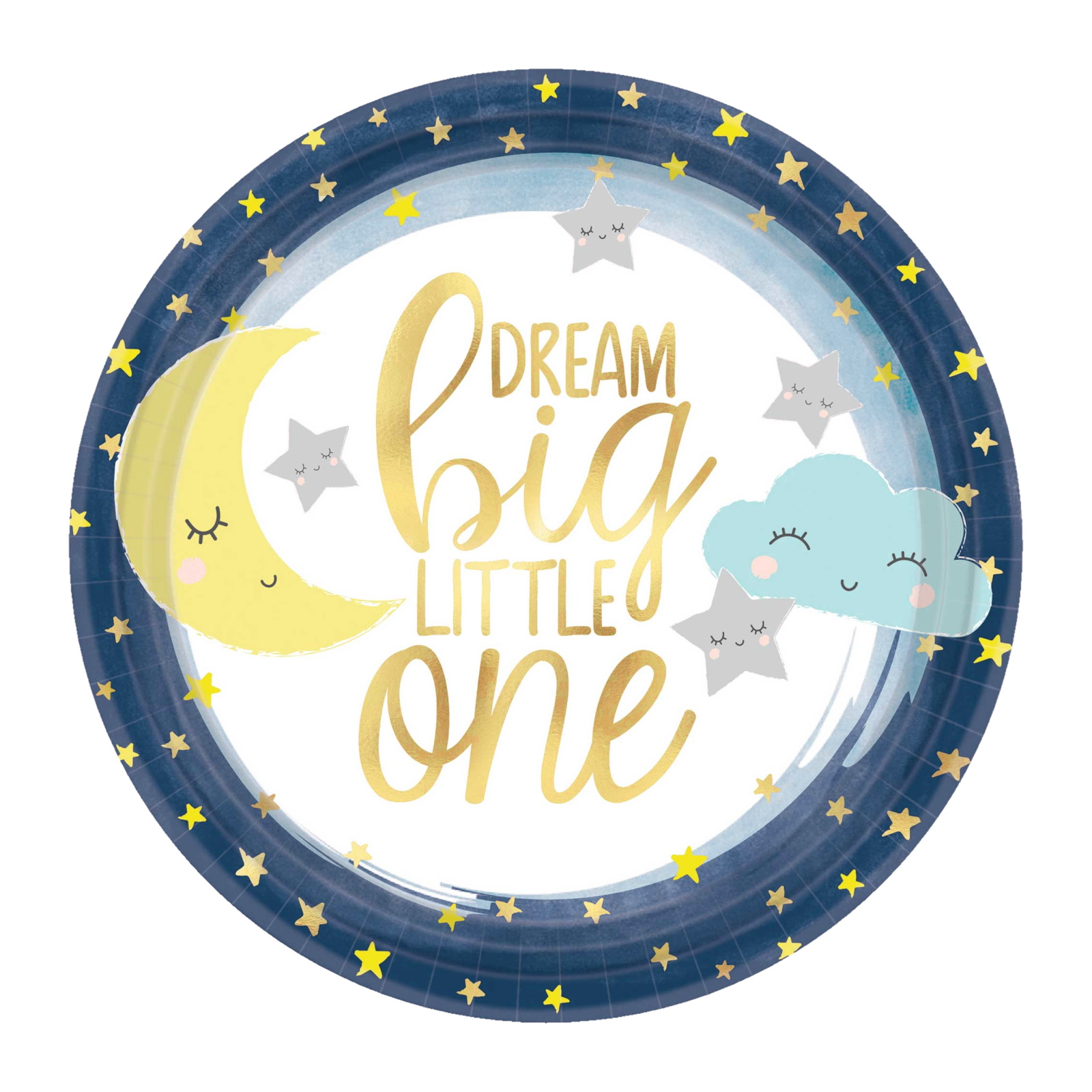 Twinkle Little Star Dream Big Little One Small Paper Plates (Pack of 8)