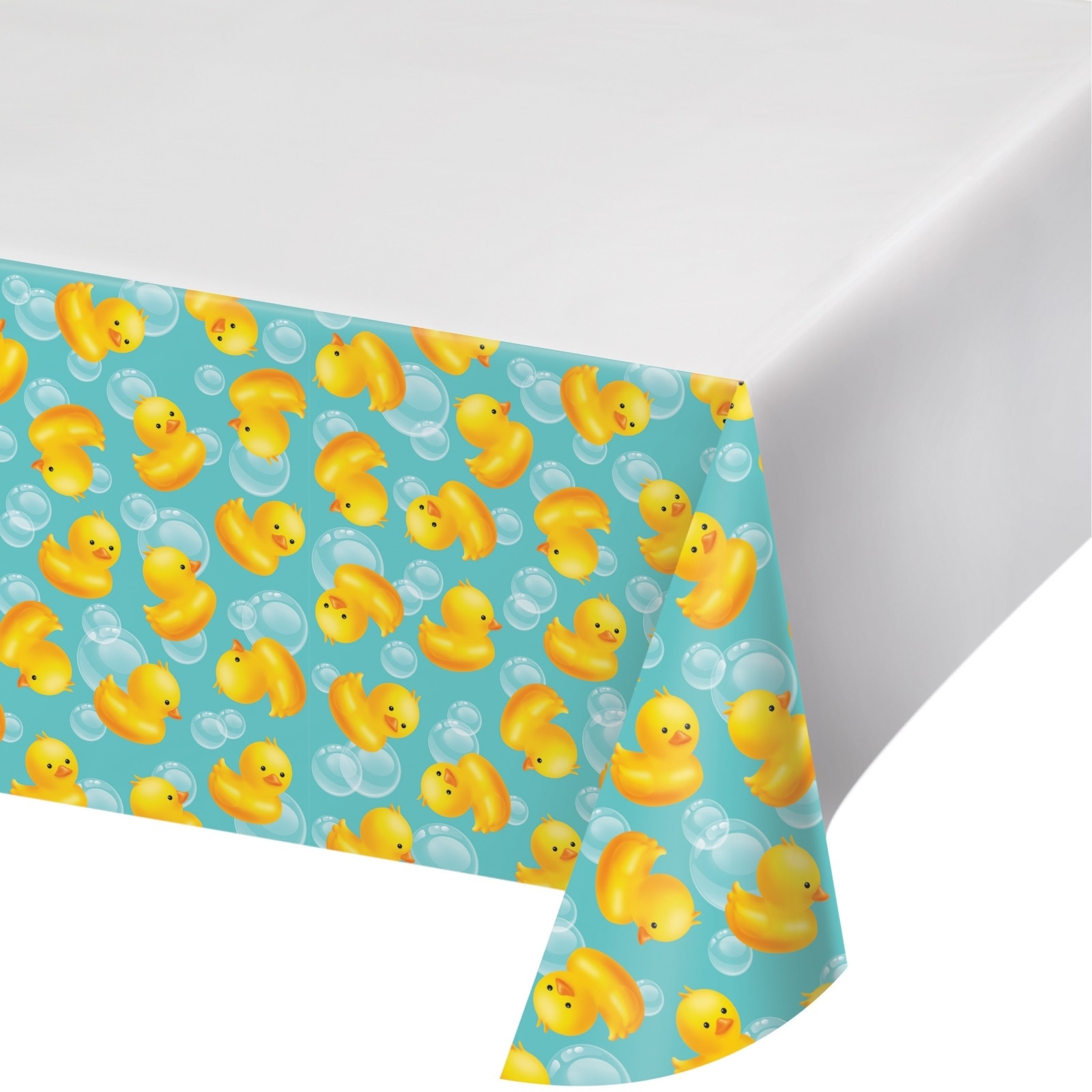 Bubble Bath Rubber Duck Plastic Tablecloth