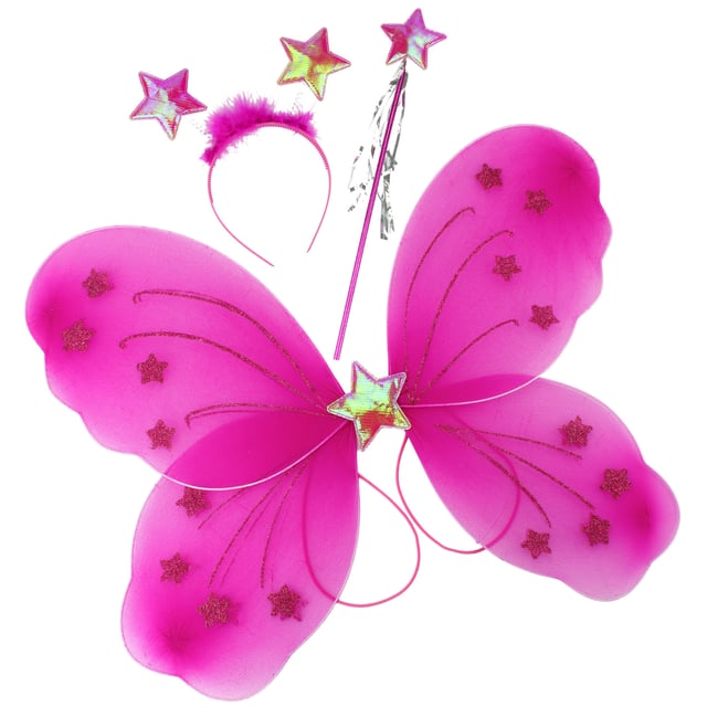 Hot Pink Butterfly Wings Costume Set - Discount Party Supplies