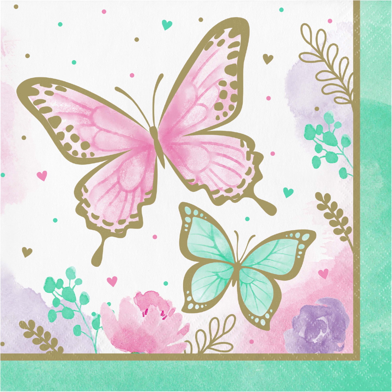 Butterfly Shimmer Large Napkins / Serviettes (Pack of 16) 