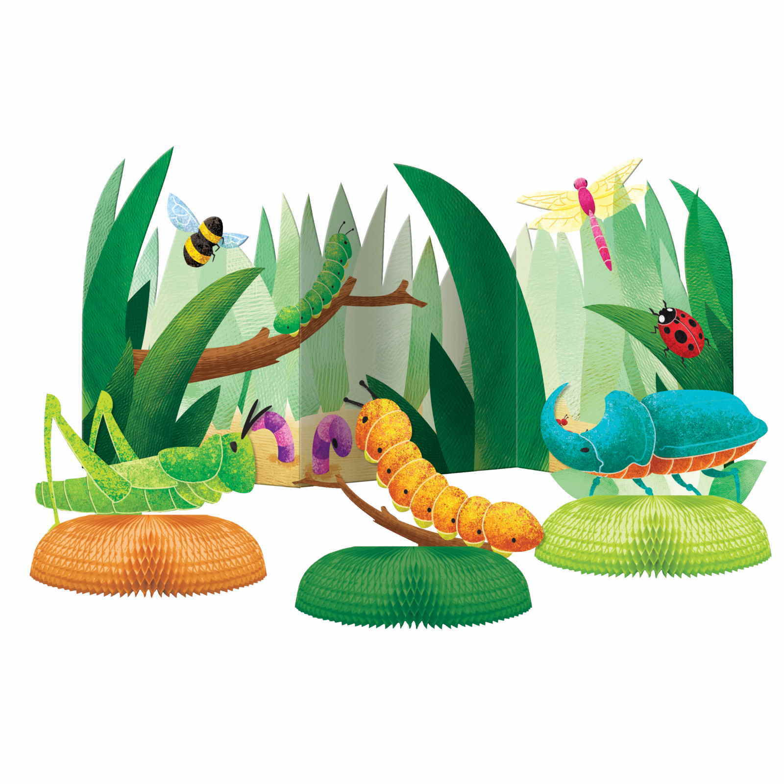 Birthday Bugs Centrepiece Decoration Set (Pack of 4)