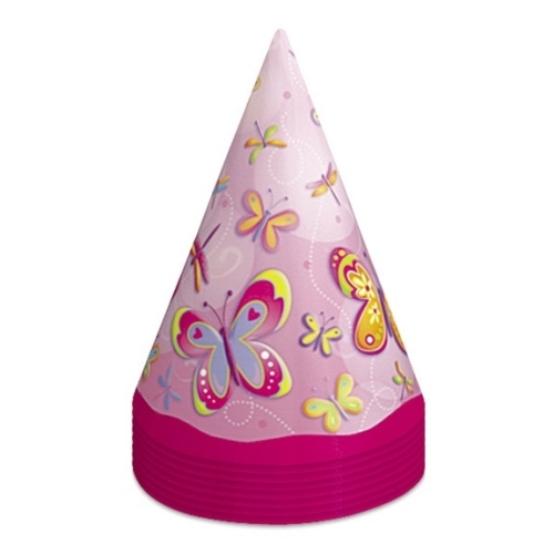 Butterflies and Dragonflies Party Hats (Pack of 8)