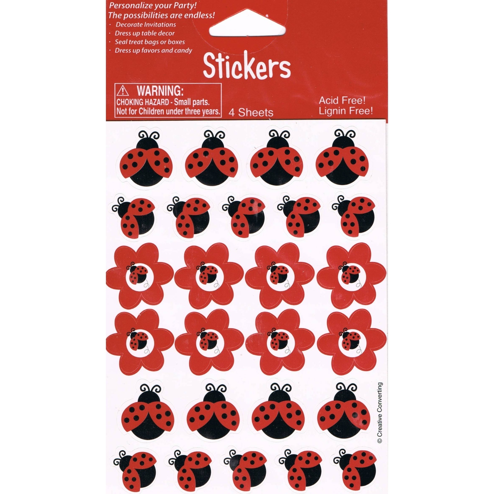 Ladybug Stickers (4 Sheets)