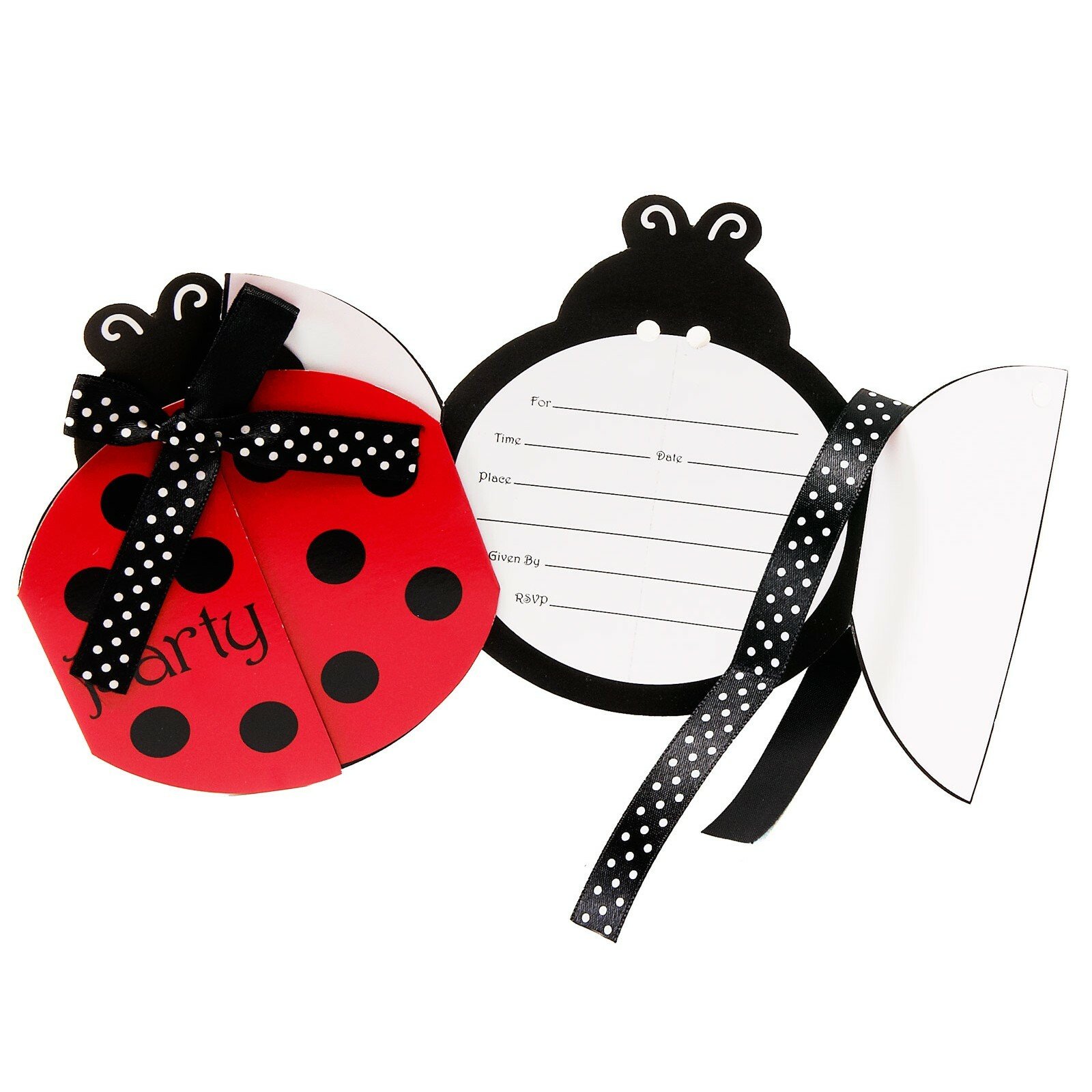 Ladybug Fancy Party Invitations (Pack of 8)
