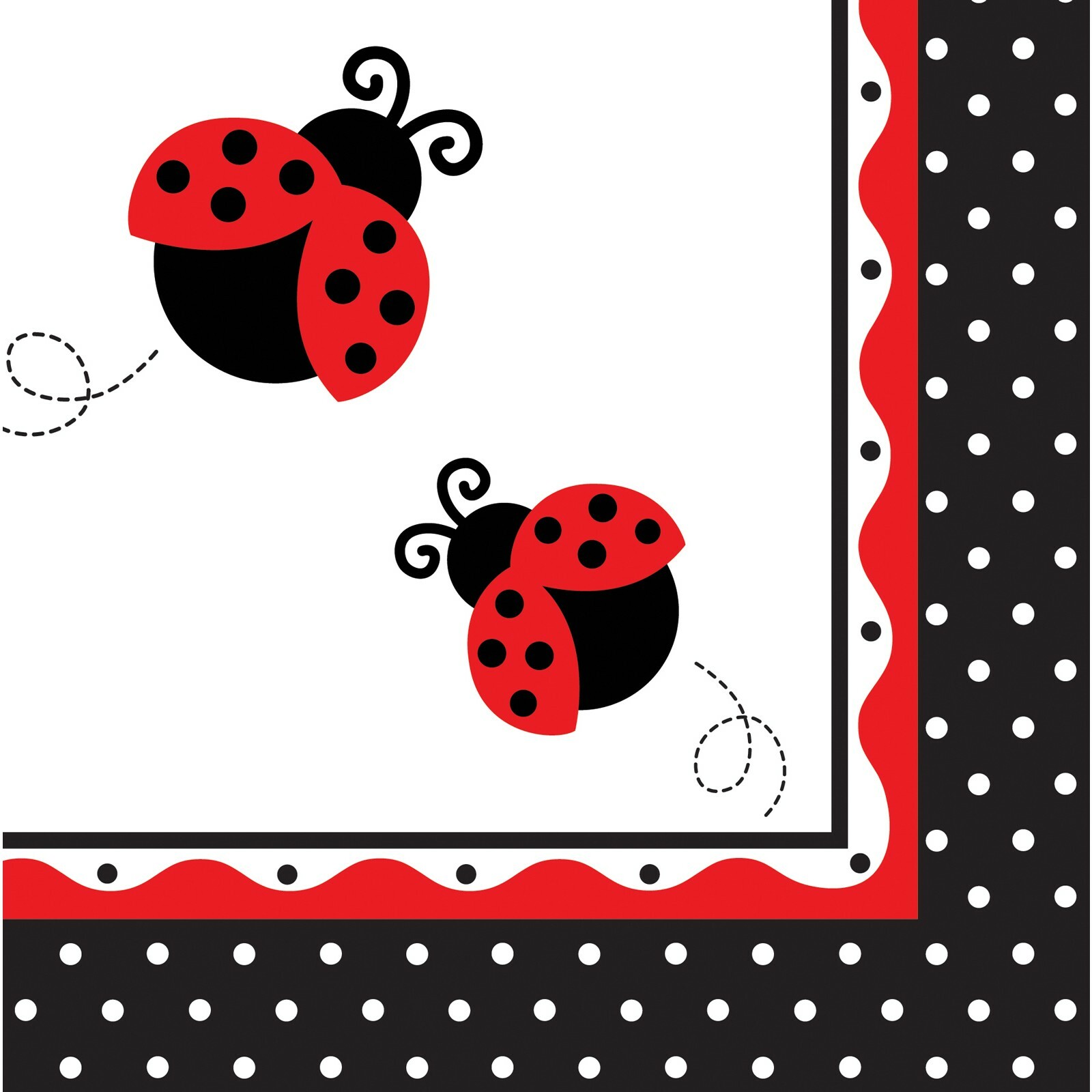 Ladybug Fancy Large Napkins / Serviettes (Pack of 16)