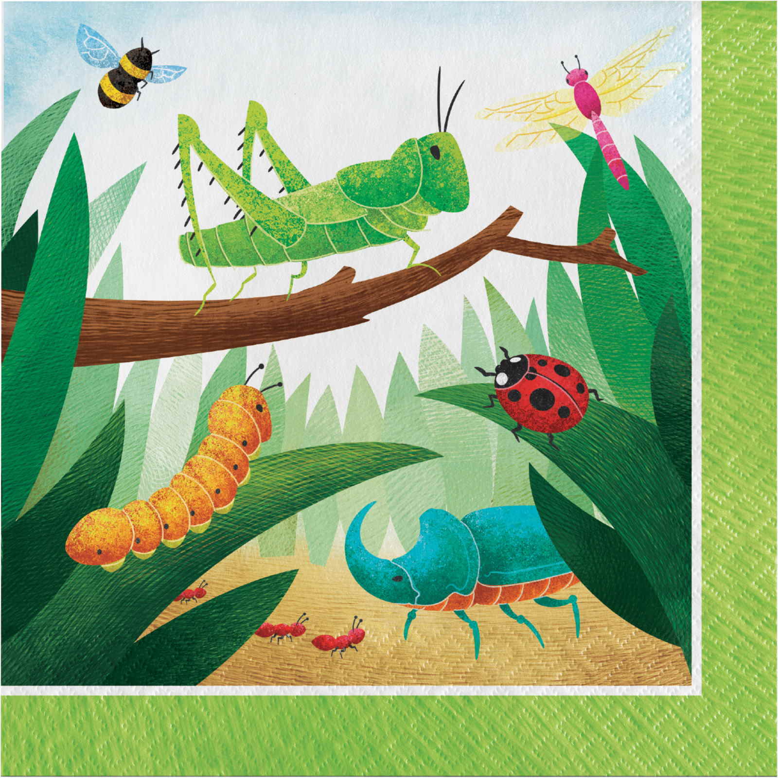 Birthday Bugs Large Napkins / Serviettes (Pack of 16)