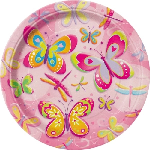 Butterflies and Dragonflies Large Paper Plates (Pack of 8)