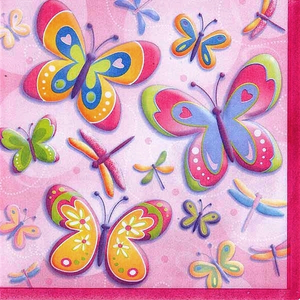 Butterflies and Dragonflies Small Napkins / Serviettes (Pack of 16)