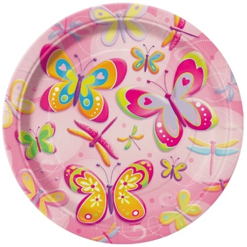 Butterflies and Dragonflies Small Paper Plates (Pack of 8)