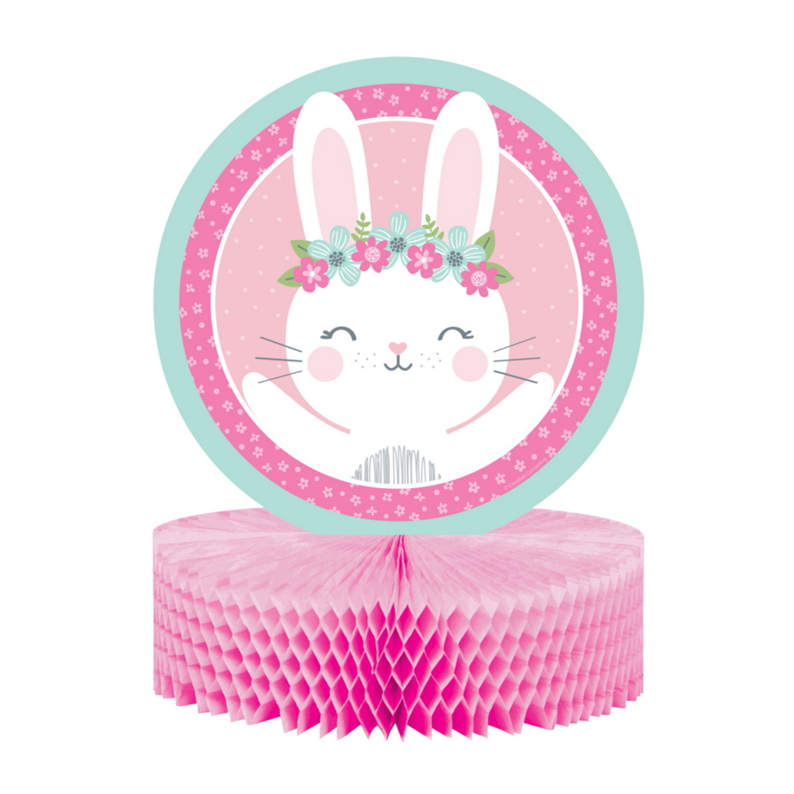 Floral Bunny Large Honeycomb Centrepiece - Discount Party Supplies