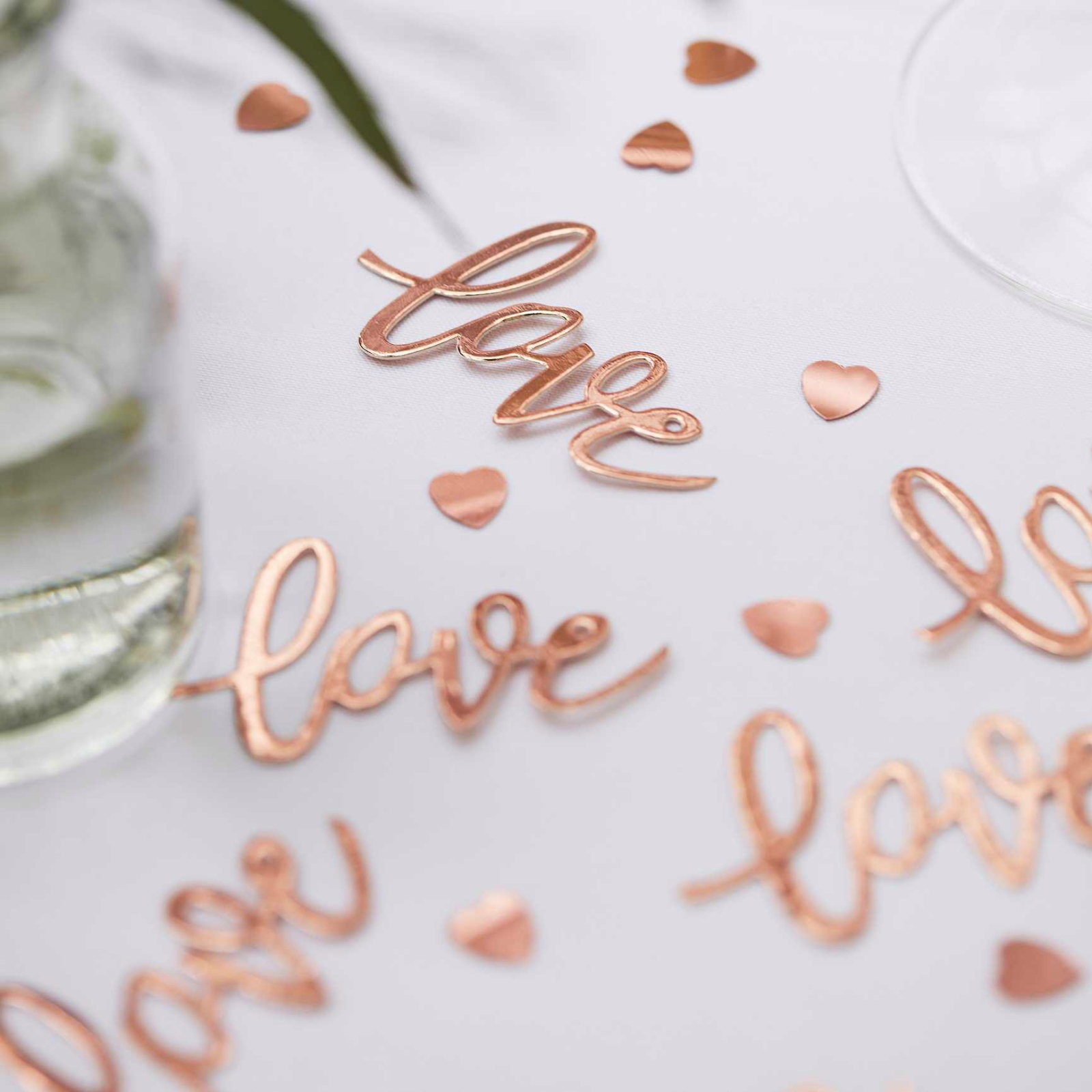Ginger Ray Botanical Rose Gold Love and Heart Confetti (13g) 