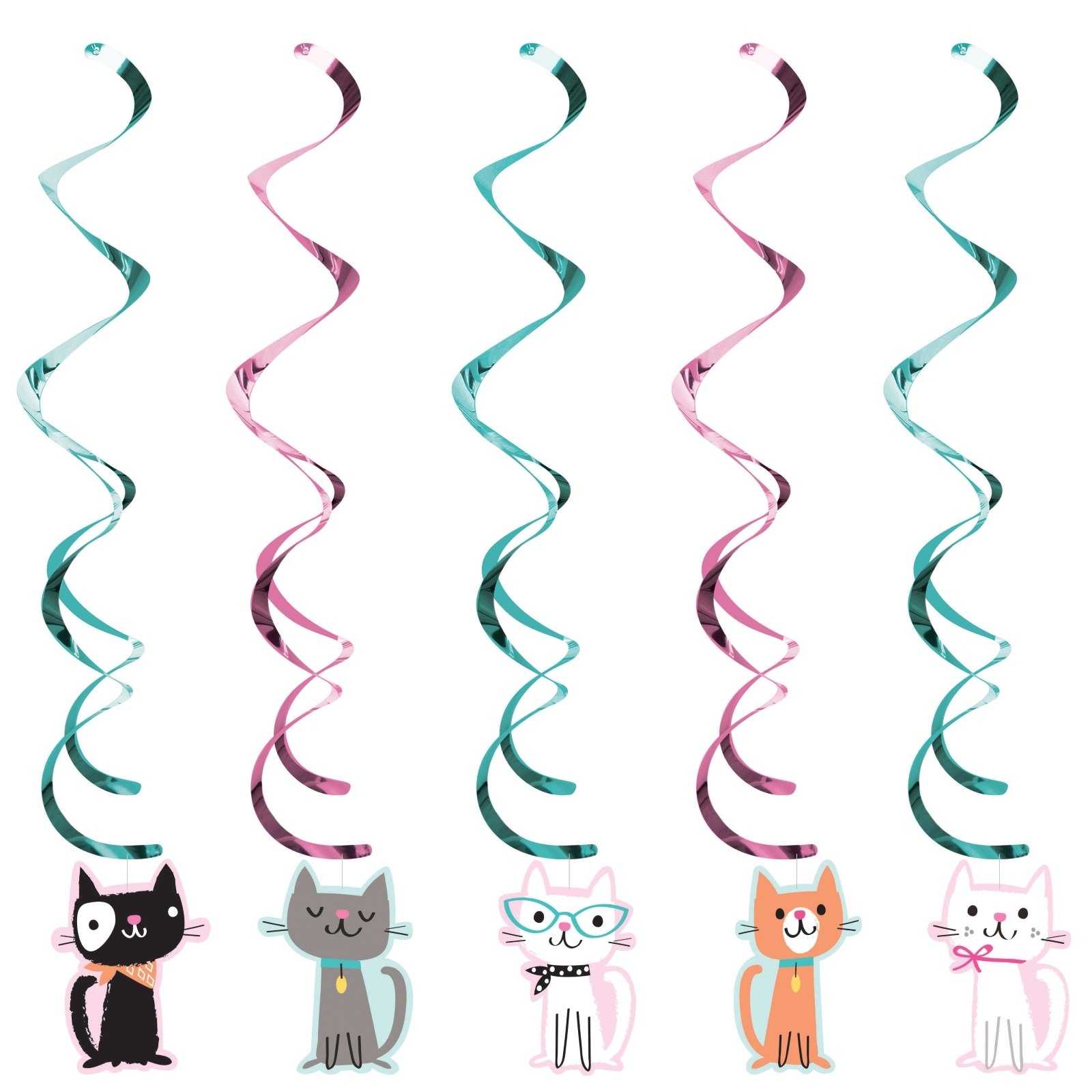 Purr-fect Party Dangling Decorations (Pack of 5)