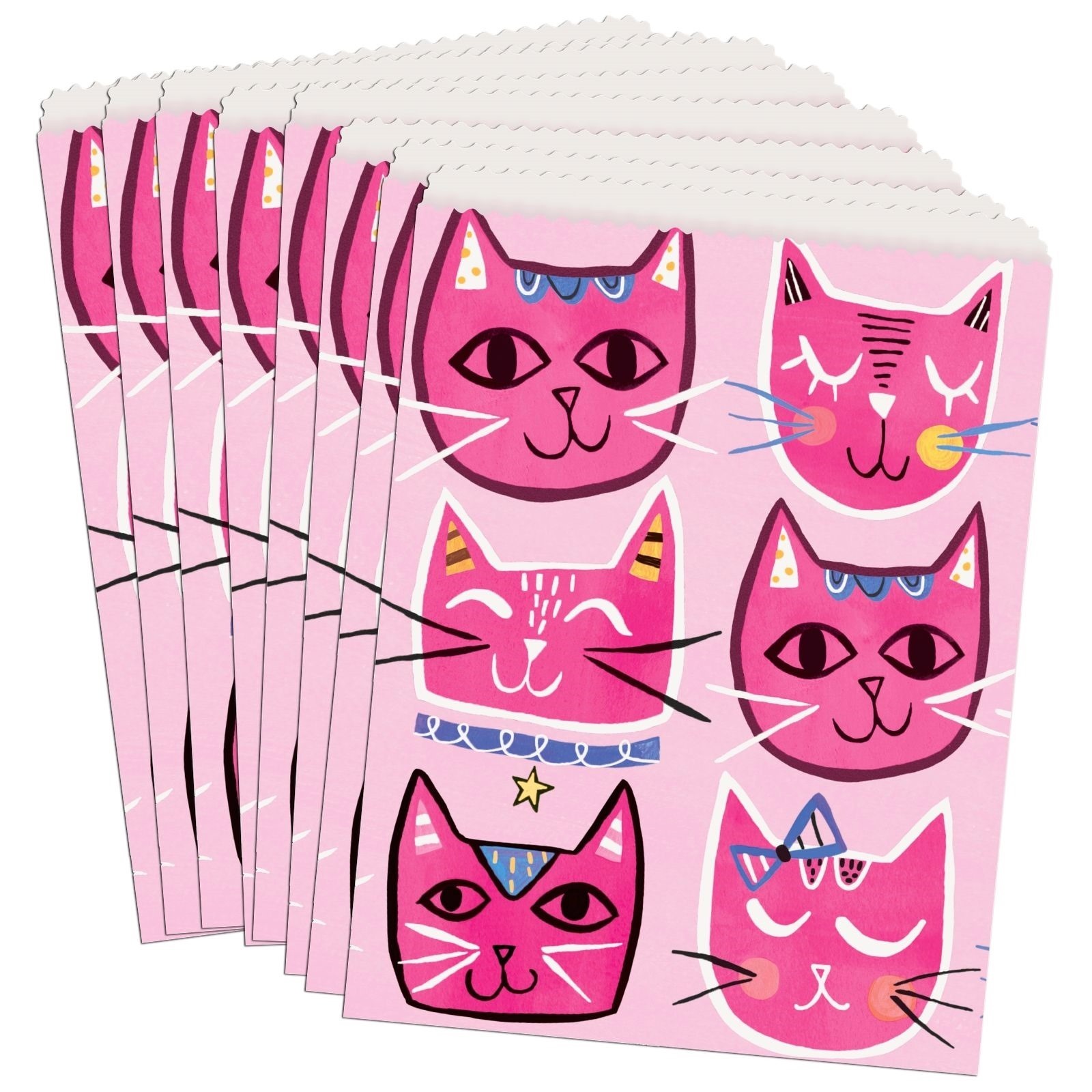 Pink Cat Paper Treat Bags (Pack of 8)