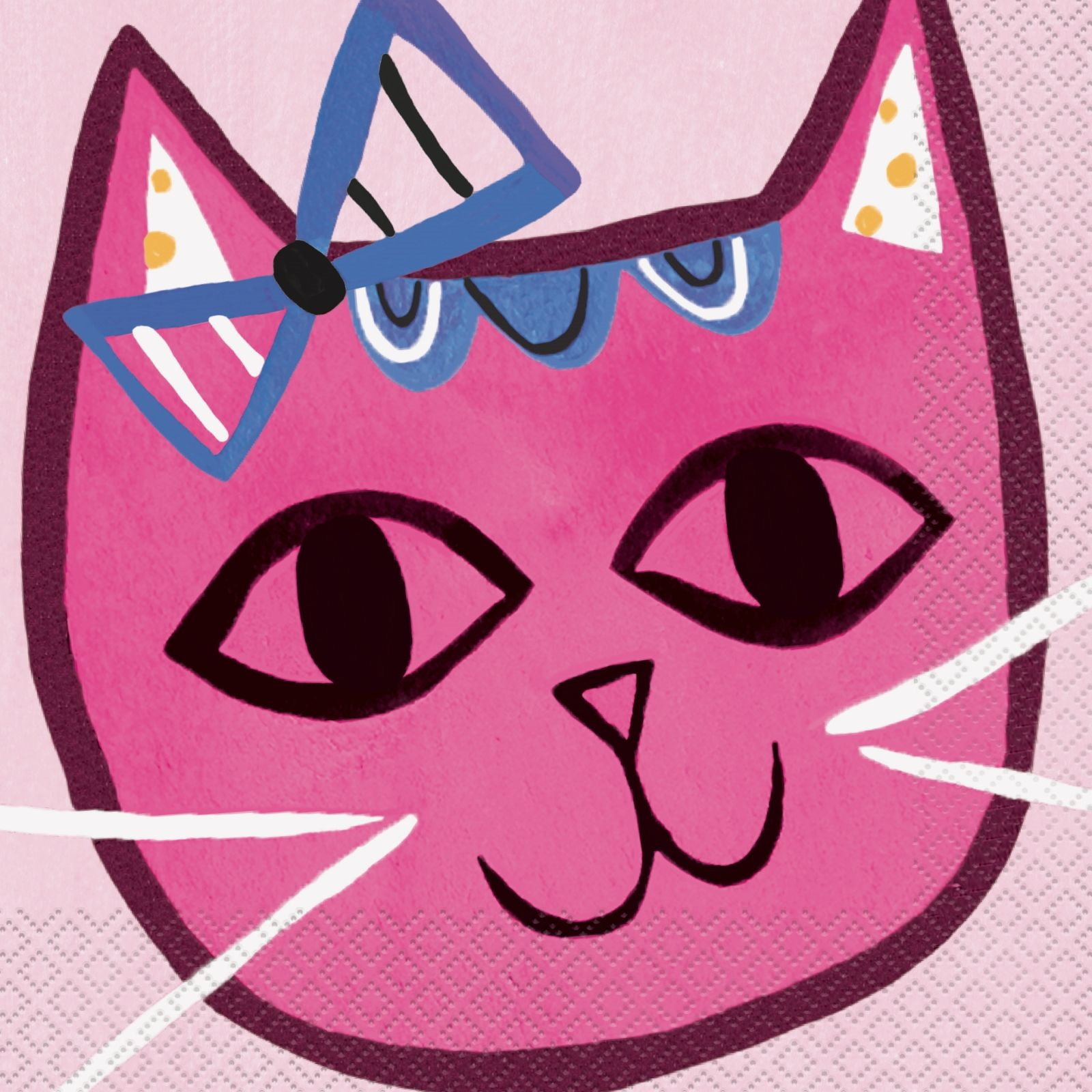 Pink Cat Large Napkins / Serviettes (Pack of 16)