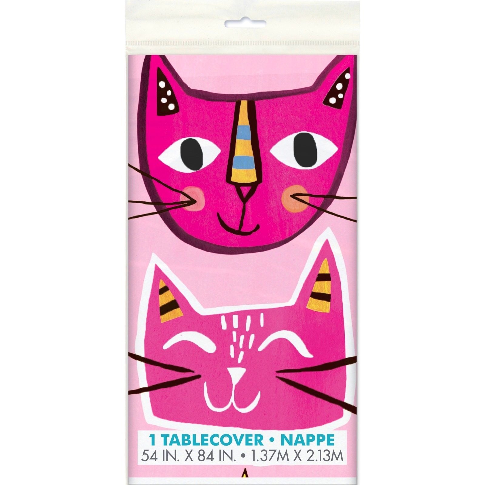 Pink Cat Plastic Tablecloth
