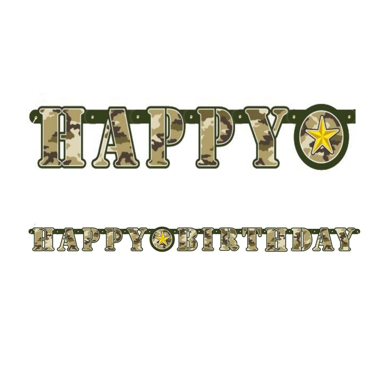 Military Camo Happy Birthday Banner
