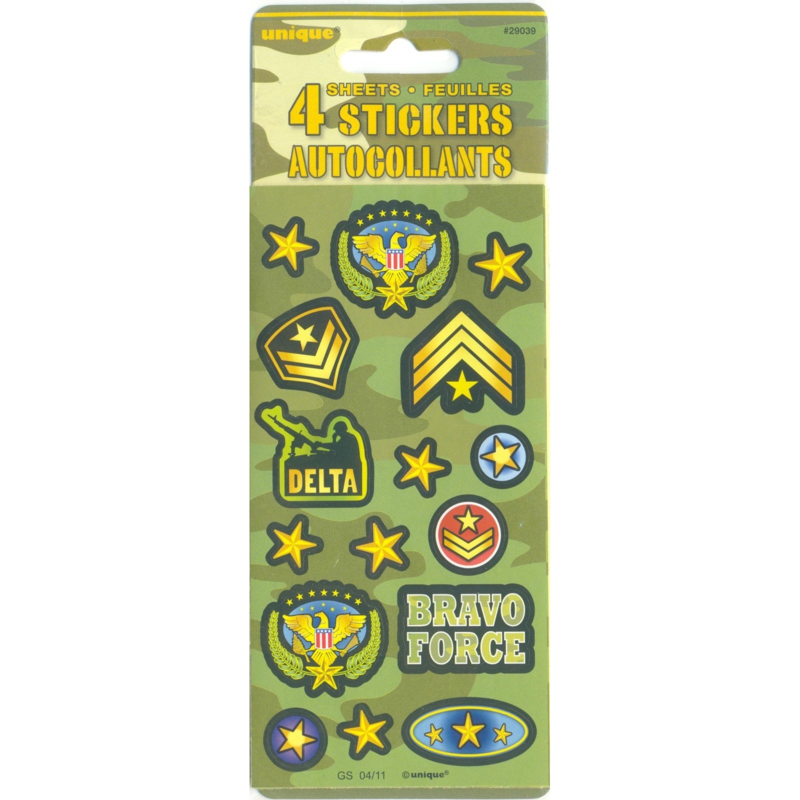 Camouflage Sticker Sheets (Pack of 4)