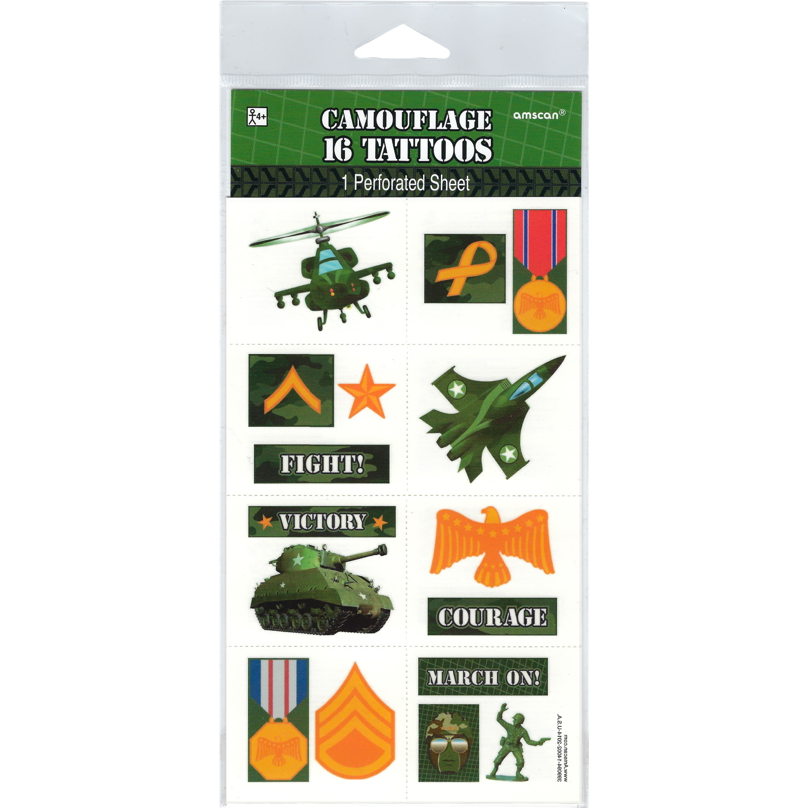 Camouflage Tattoos (1 Sheet)