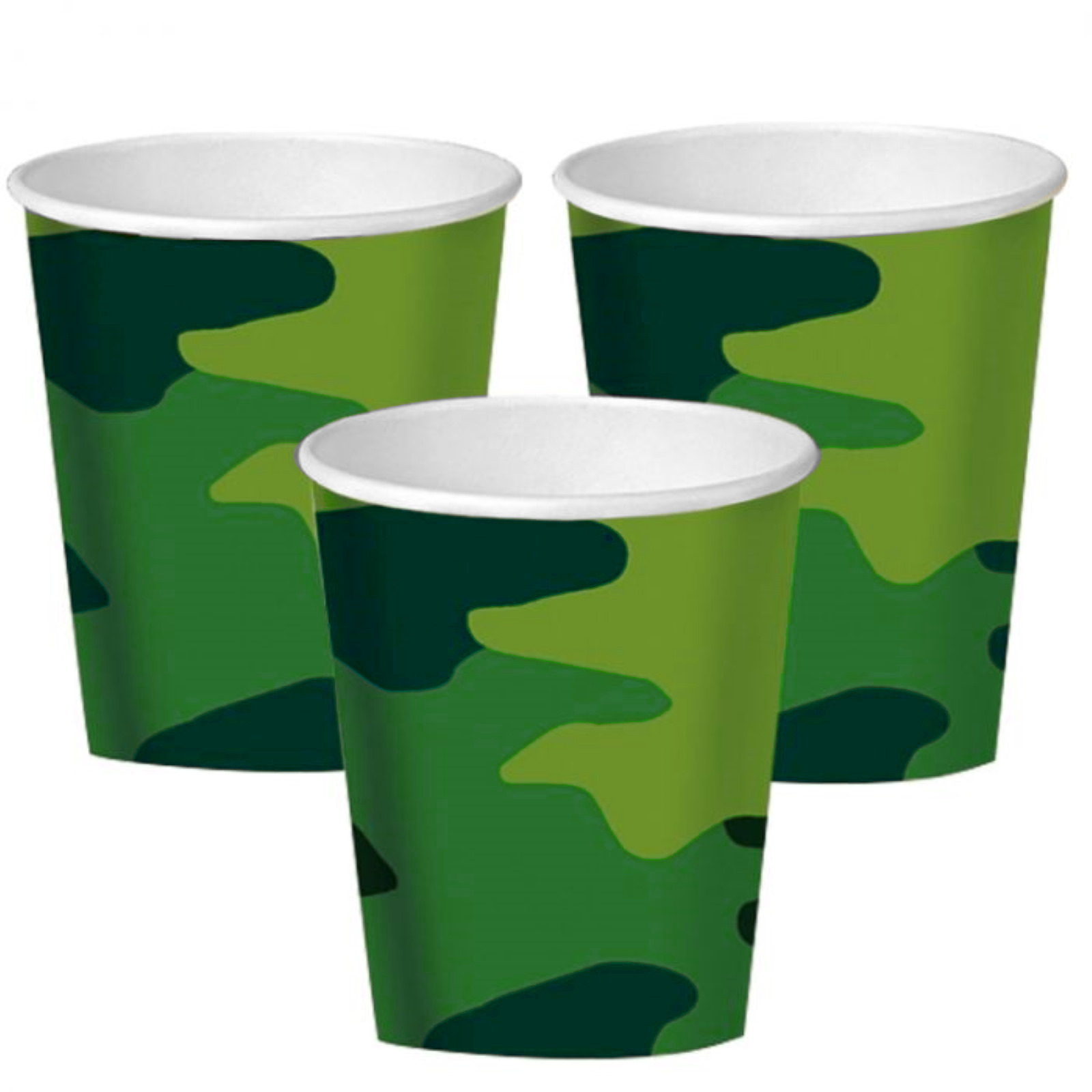 Camouflage Paper Cups (Pack of 8)