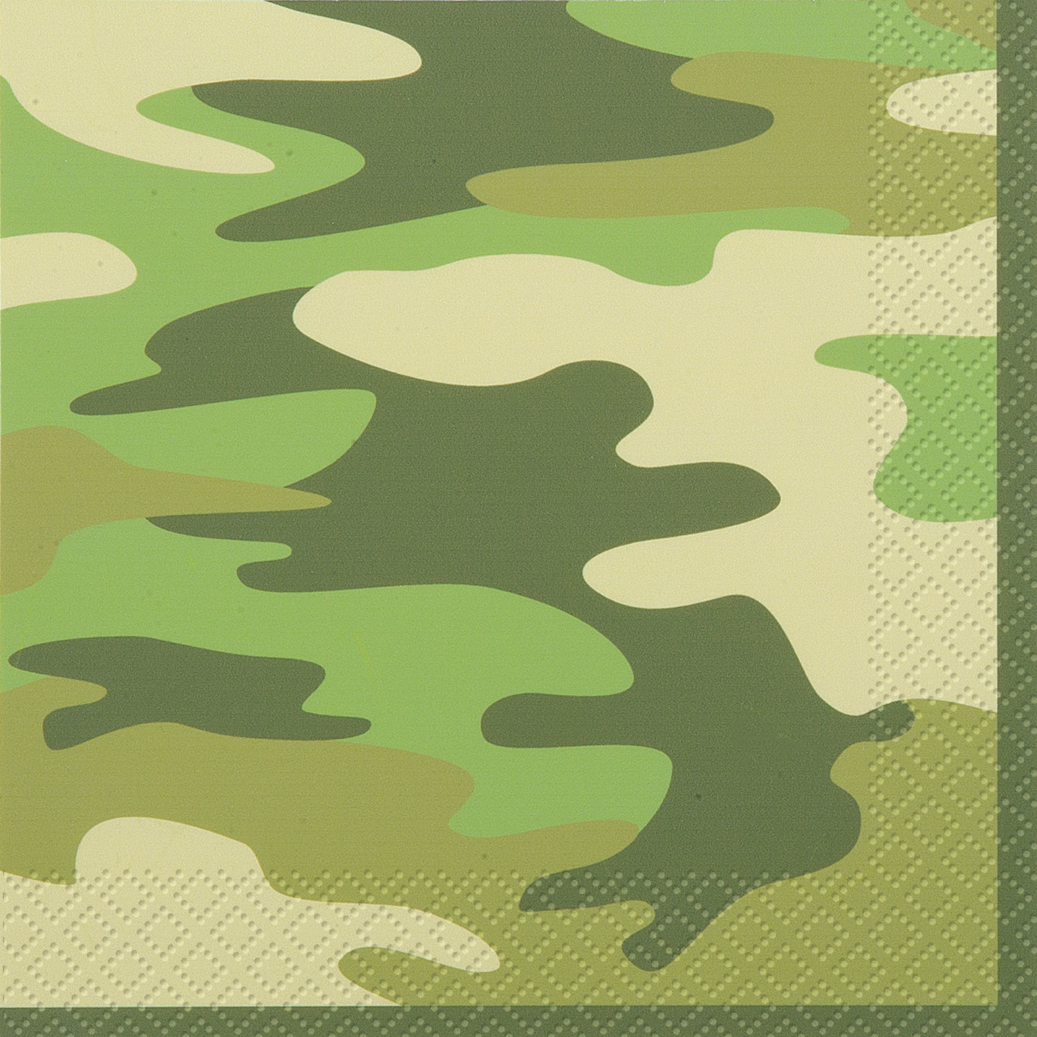 Camouflage Large Napkins / Serviettes (Pack of 16)