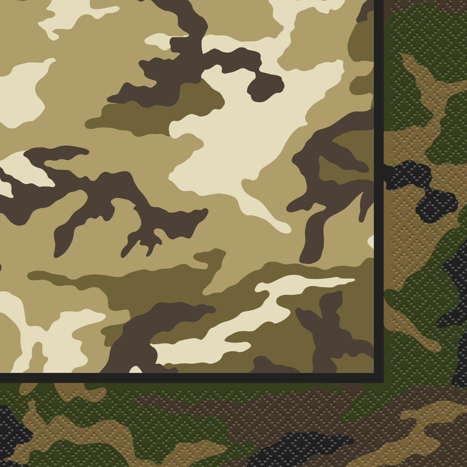 Military Camo Large Napkins / Serviettes (Pack of 16)