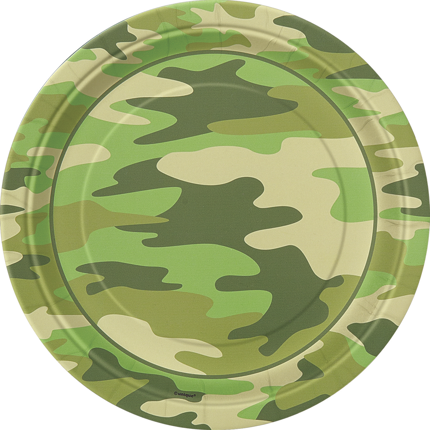 Camouflage Large Paper Plates (Pack of 8)