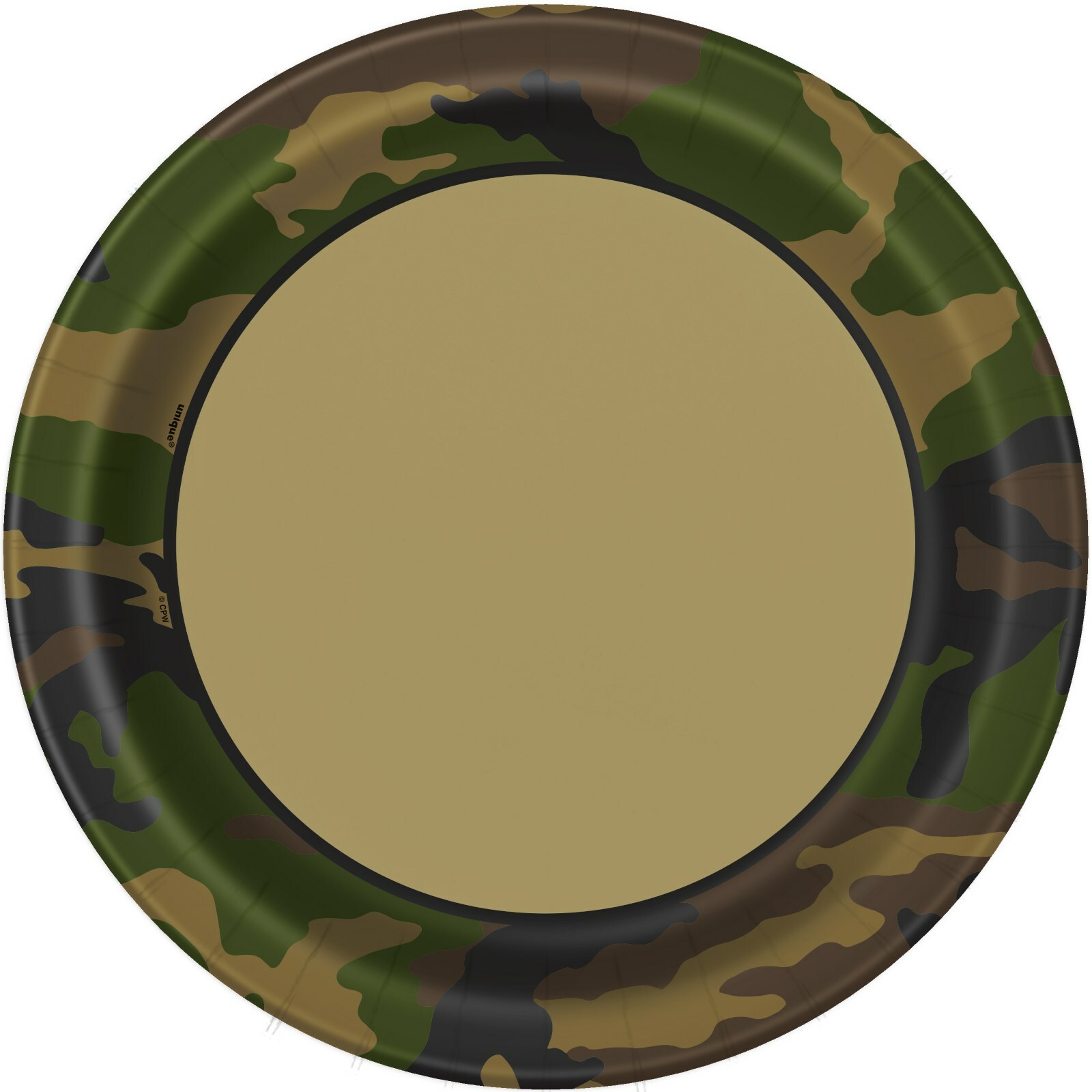 Military Camo Large Paper Plates (Pack of 8)
