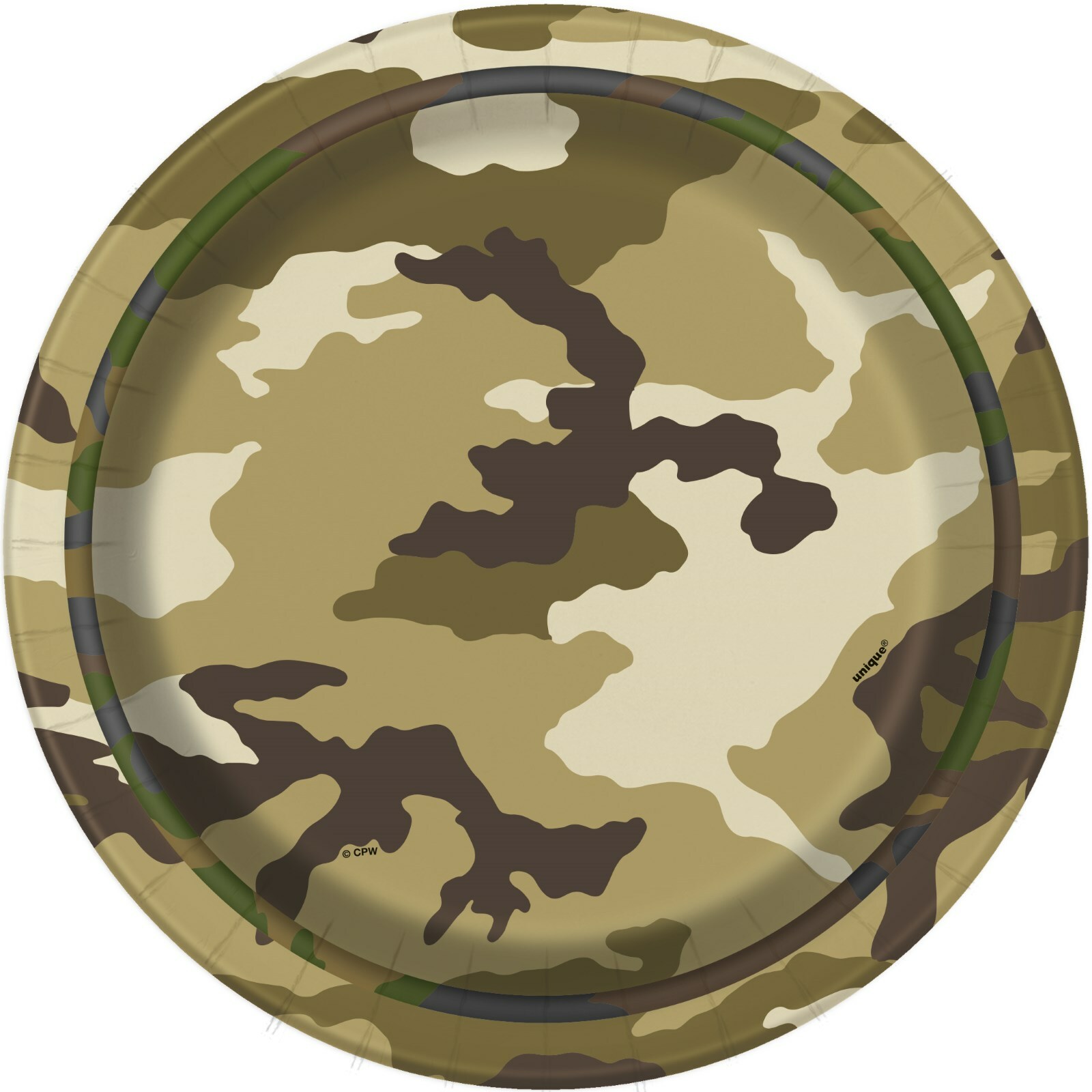 Military Camo Small Paper Plates (Pack of 8)