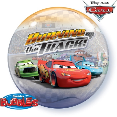 Cars Burning Up the Track Bubble Balloon