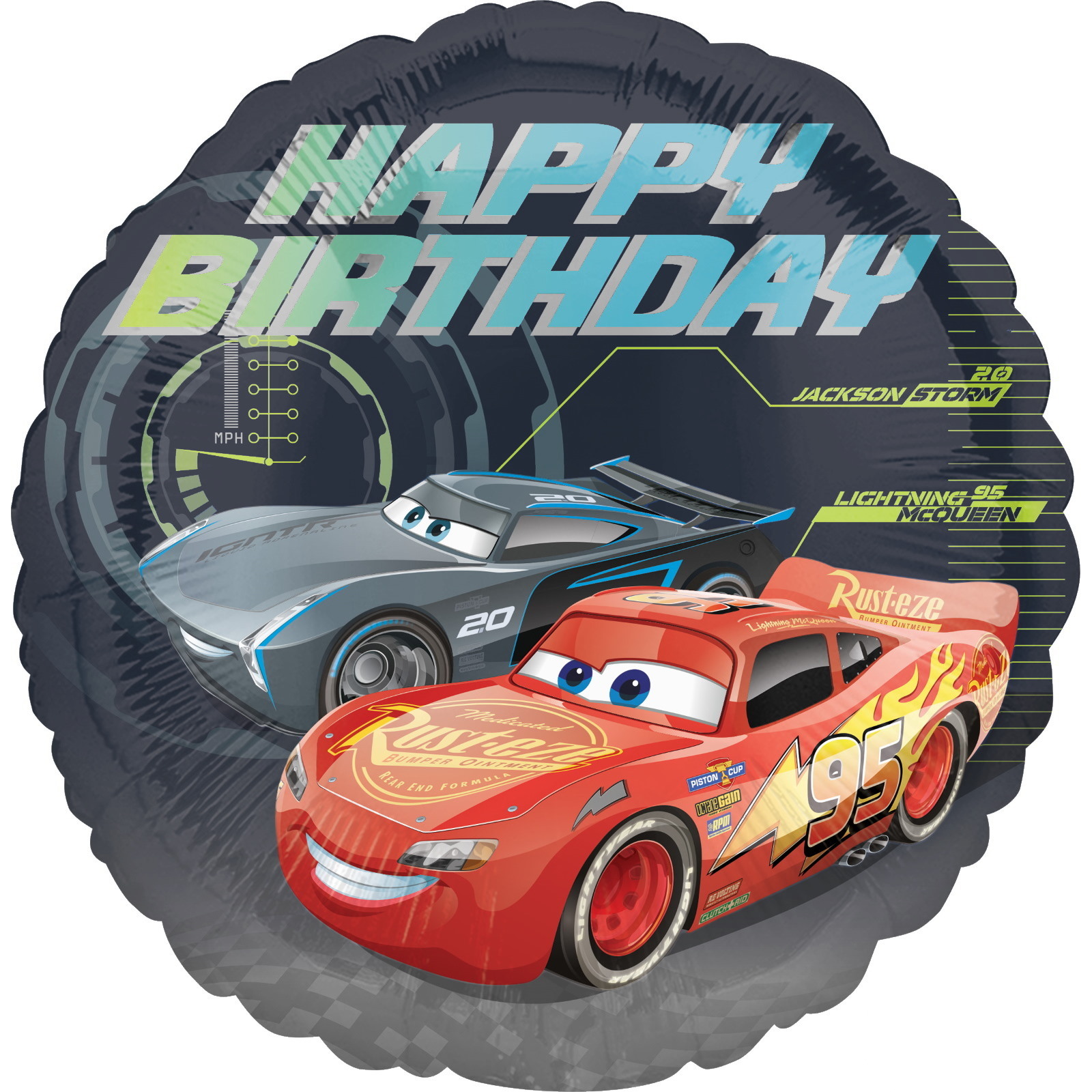 Cars Happy Birthday Foil Balloon