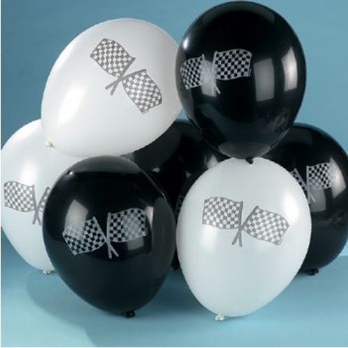 Chequered Flag Balloons (Pack of 12)