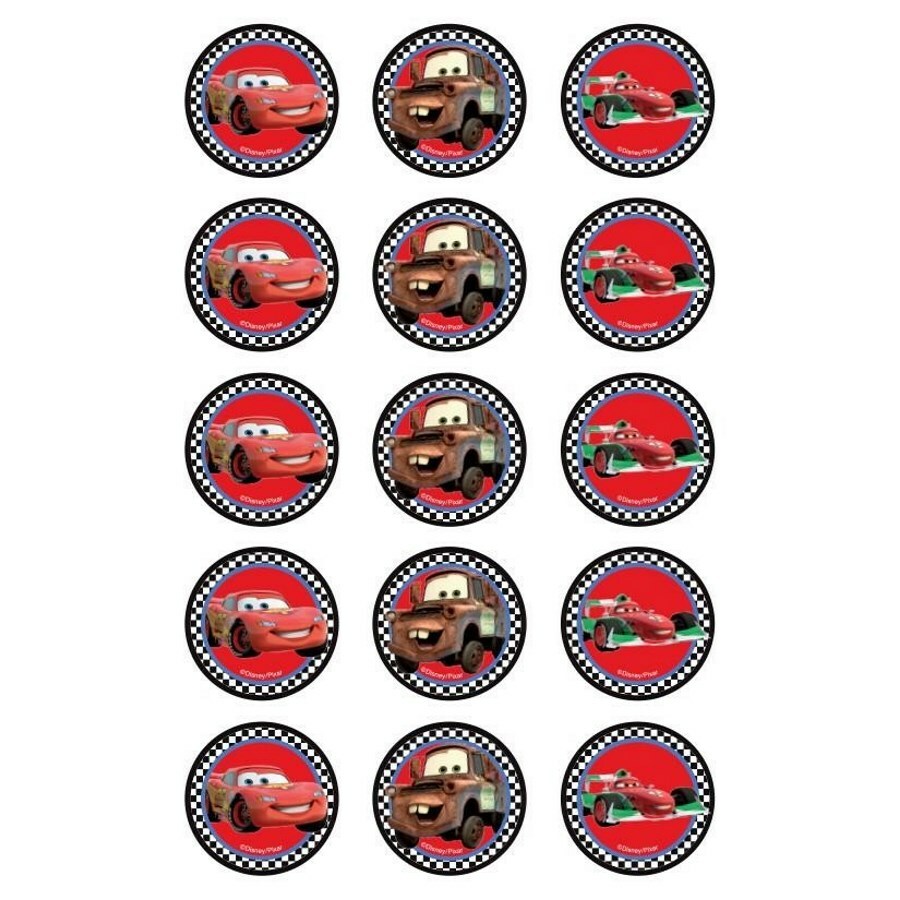 Cars Edible Cupcake Decorations (Pack of 15)