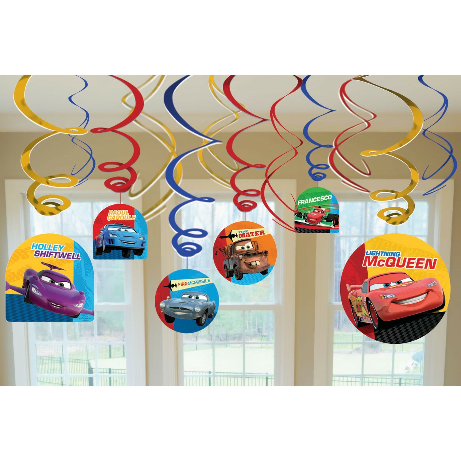 Cars 2 Swirl Decorations (Pack of 12)