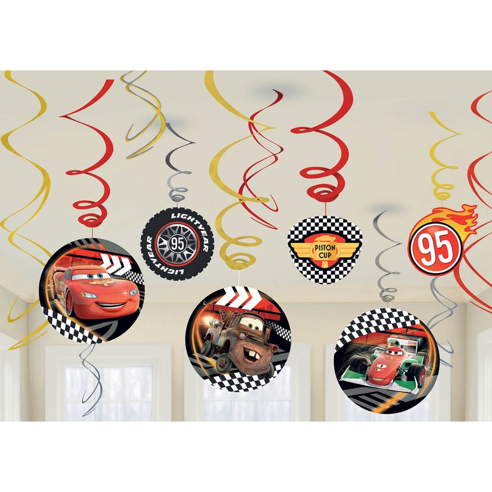 Cars Swirl Decorations (Pack of 12)
