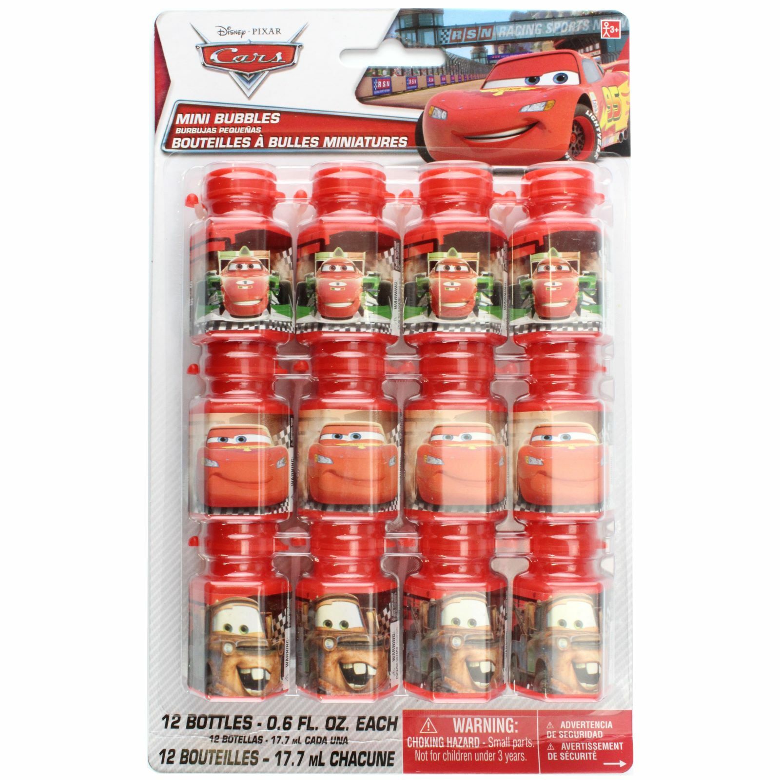 Cars Mini Bubble Bottles (Pack of 12)