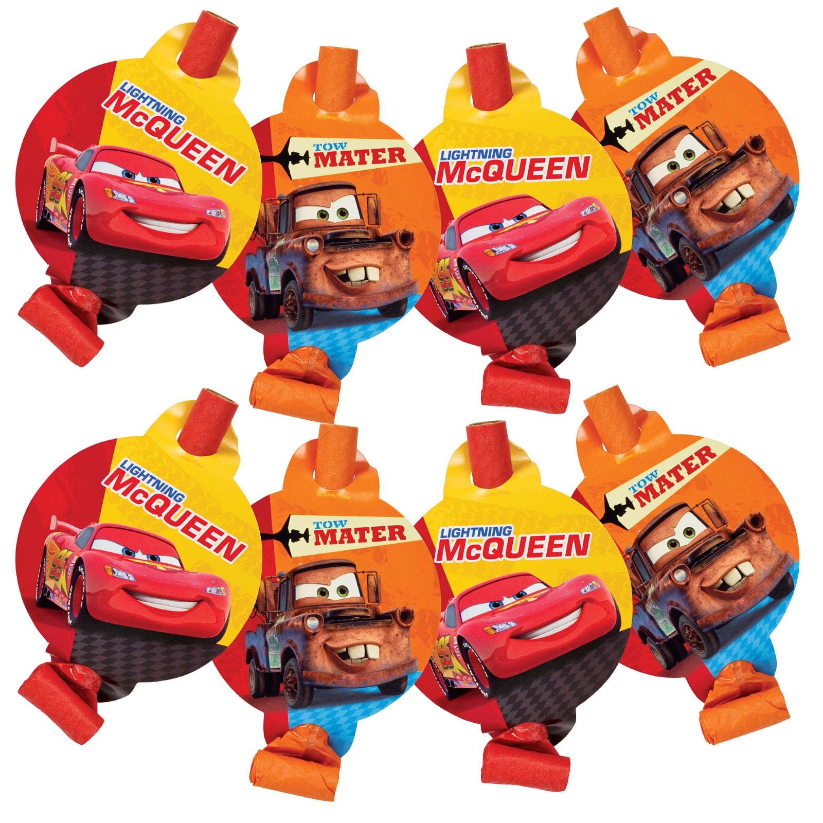 Cars Party Blowers (Pack of 8)