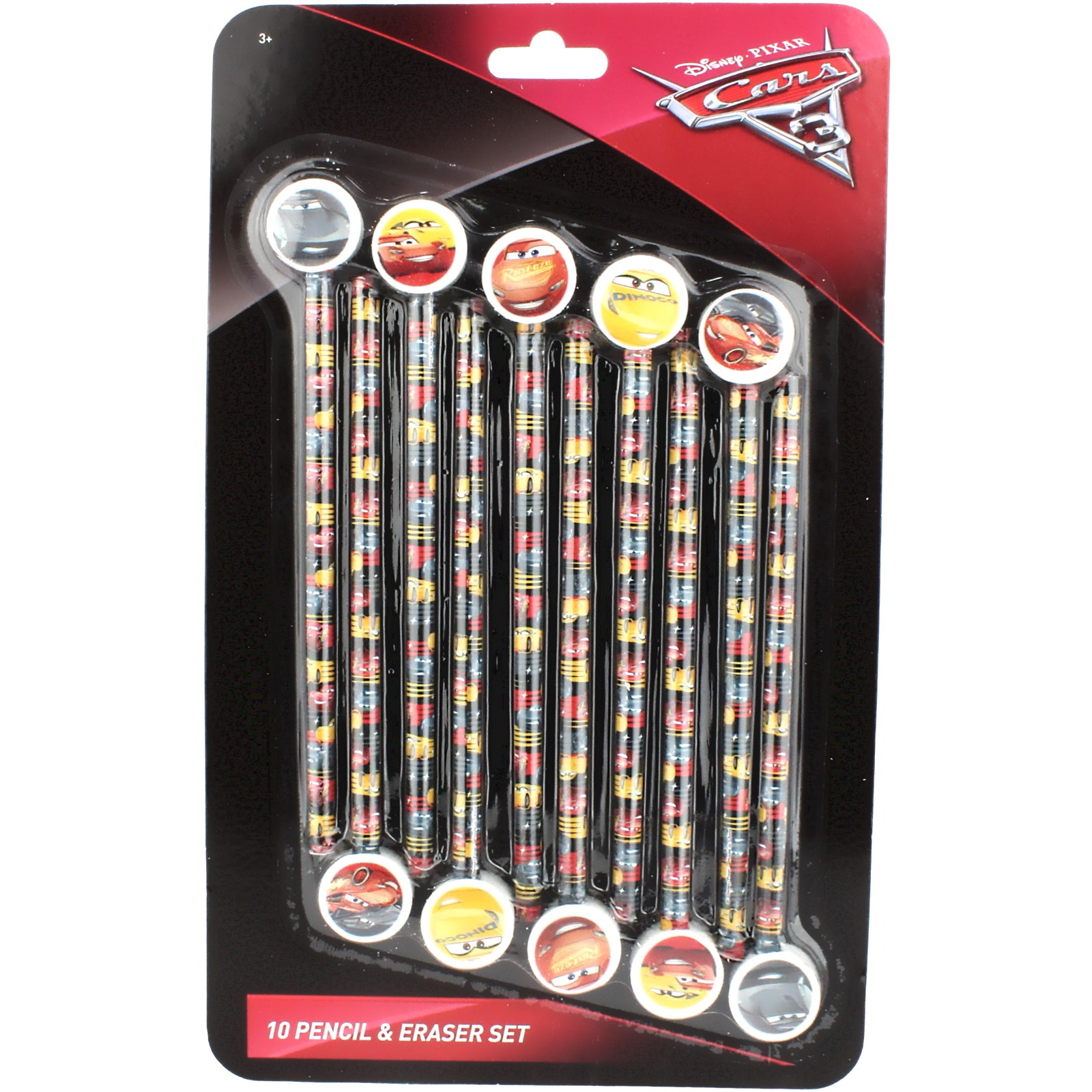 Cars 3 Pencil & Eraser Set (Pack of 10)