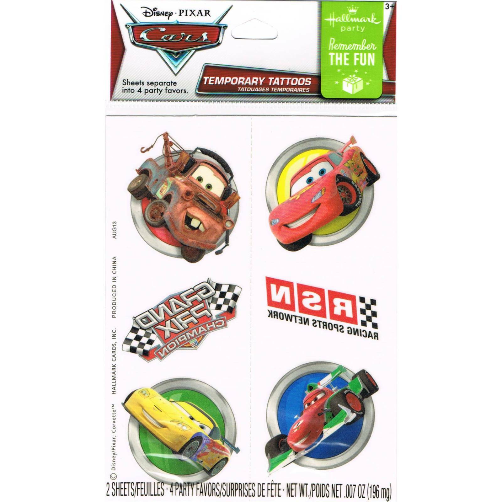 Cars Dream Party Tattoos (2 Sheets)