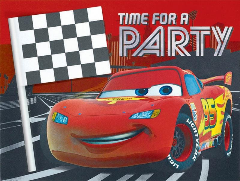 Cars 3 Deluxe Jumbo Invitations Pack of 8