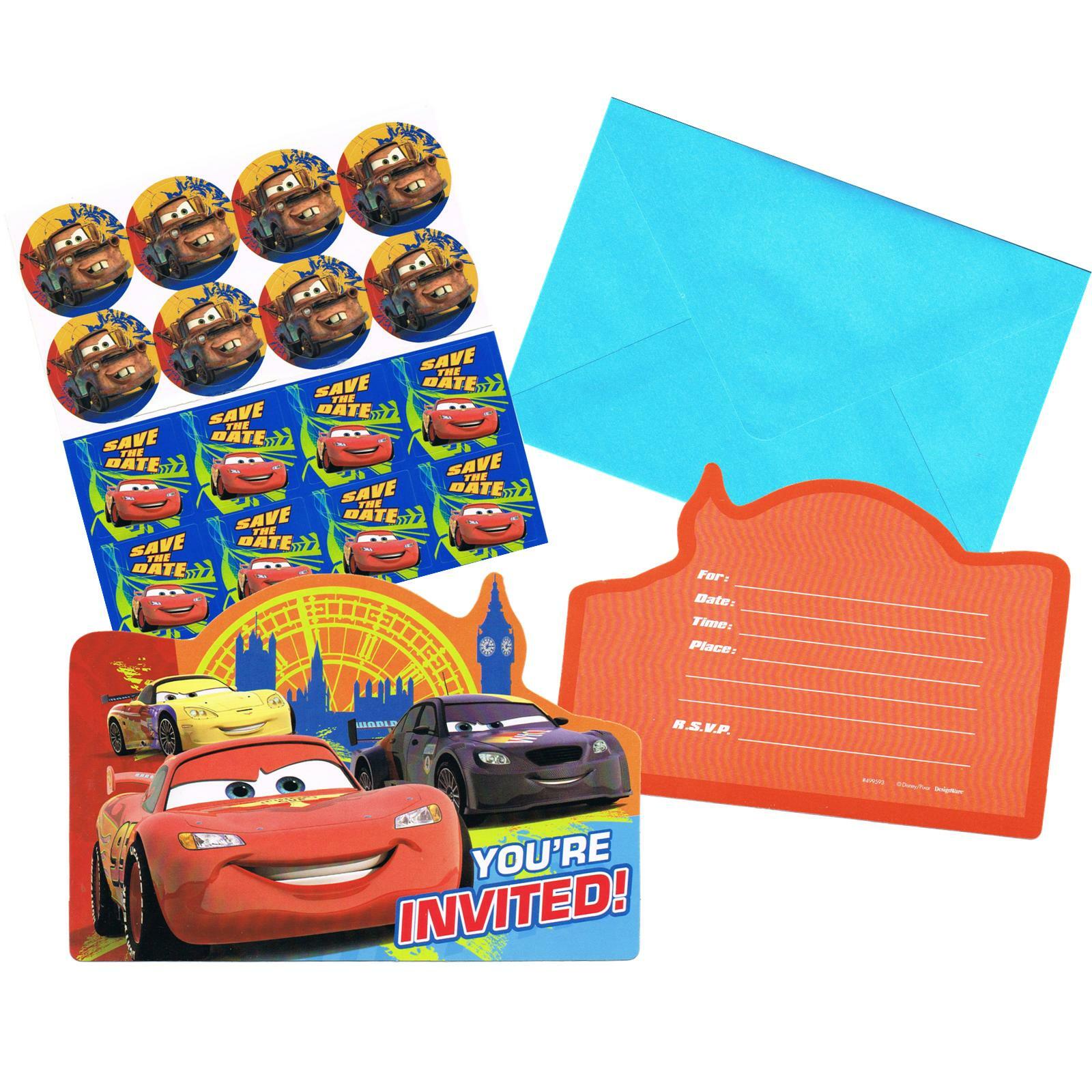 Cars Party Invitation Set (Pack of 8)