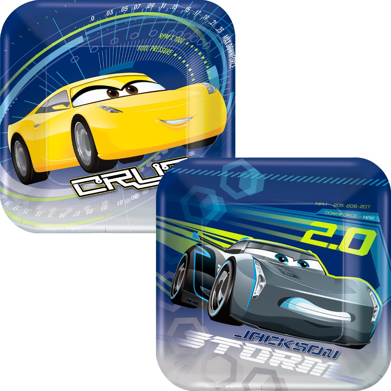 Cars 3 Small Square Paper Plates (Pack of 8)