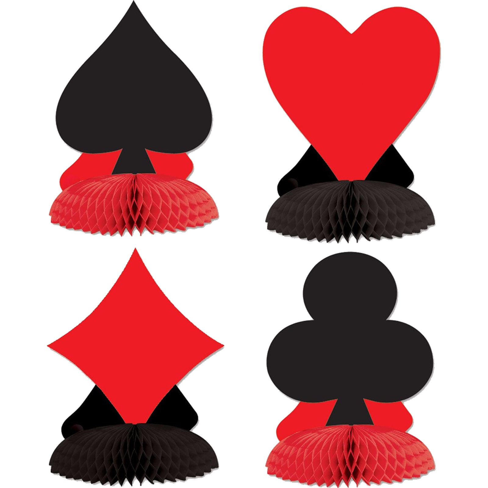 Card Suit Mini Honeycomb Centrepieces (Pack of 4)