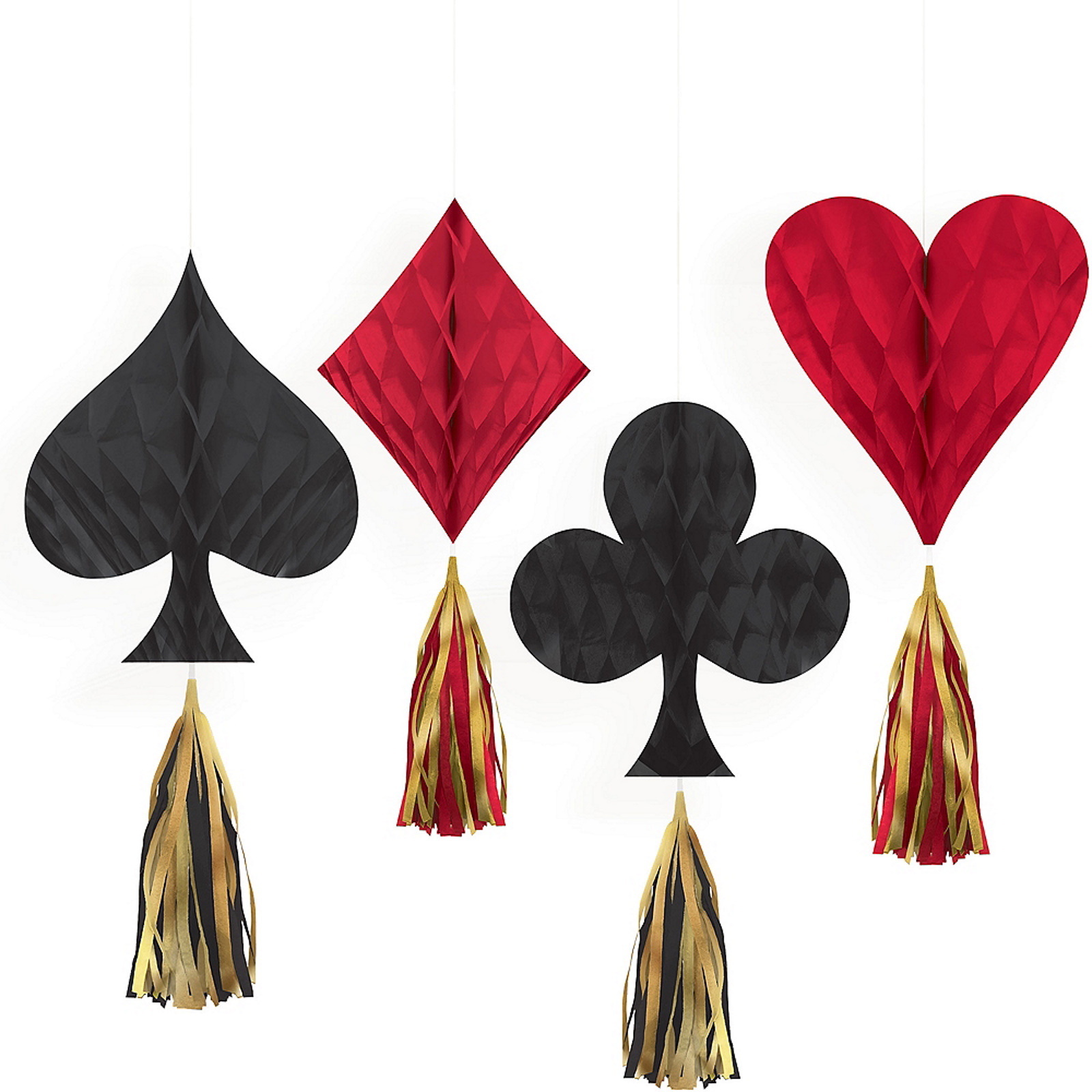 Roll The Dice Casino Honeycomb Hanging Decorations (Pack of 4) 