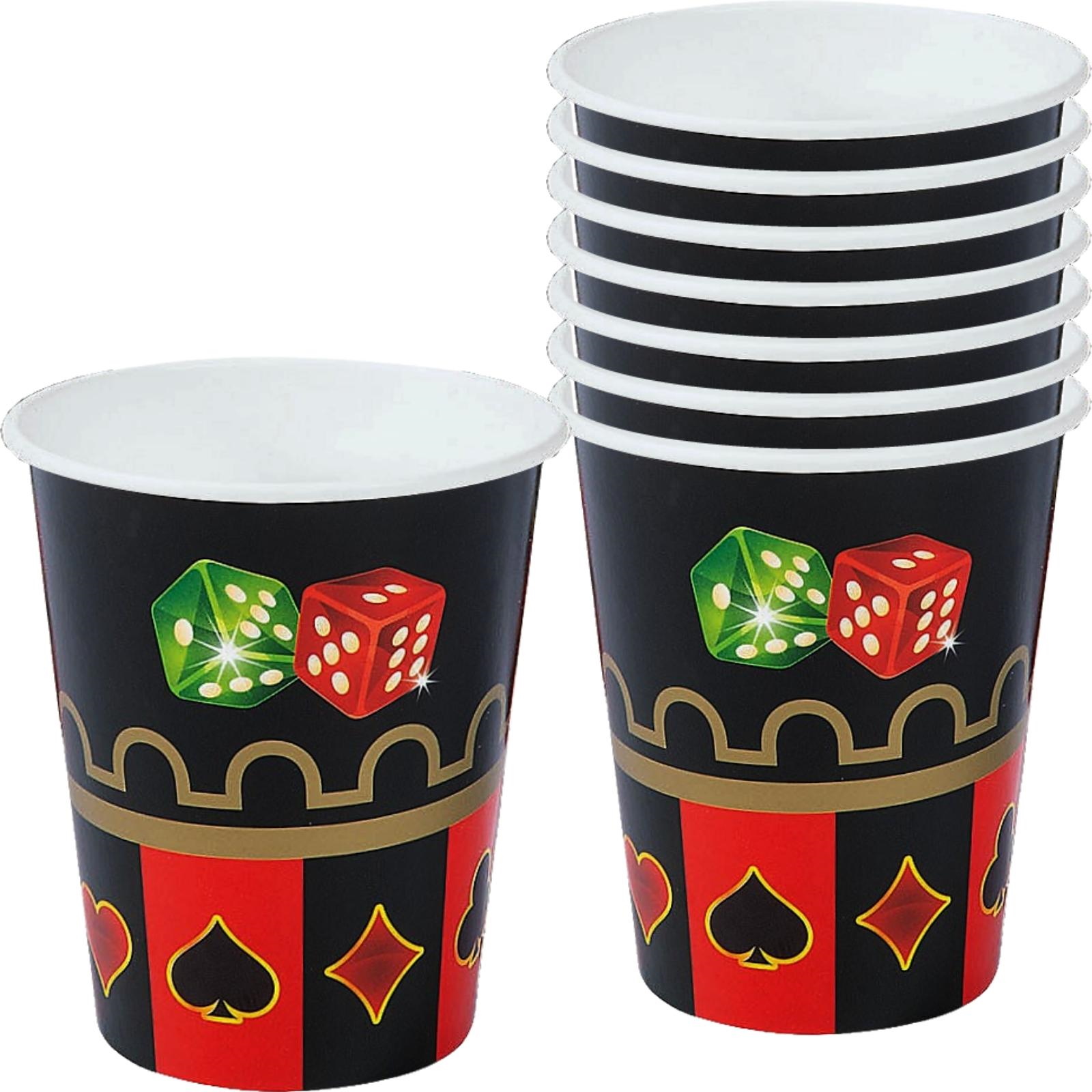 Casino Night Paper Cups (Pack of 8)