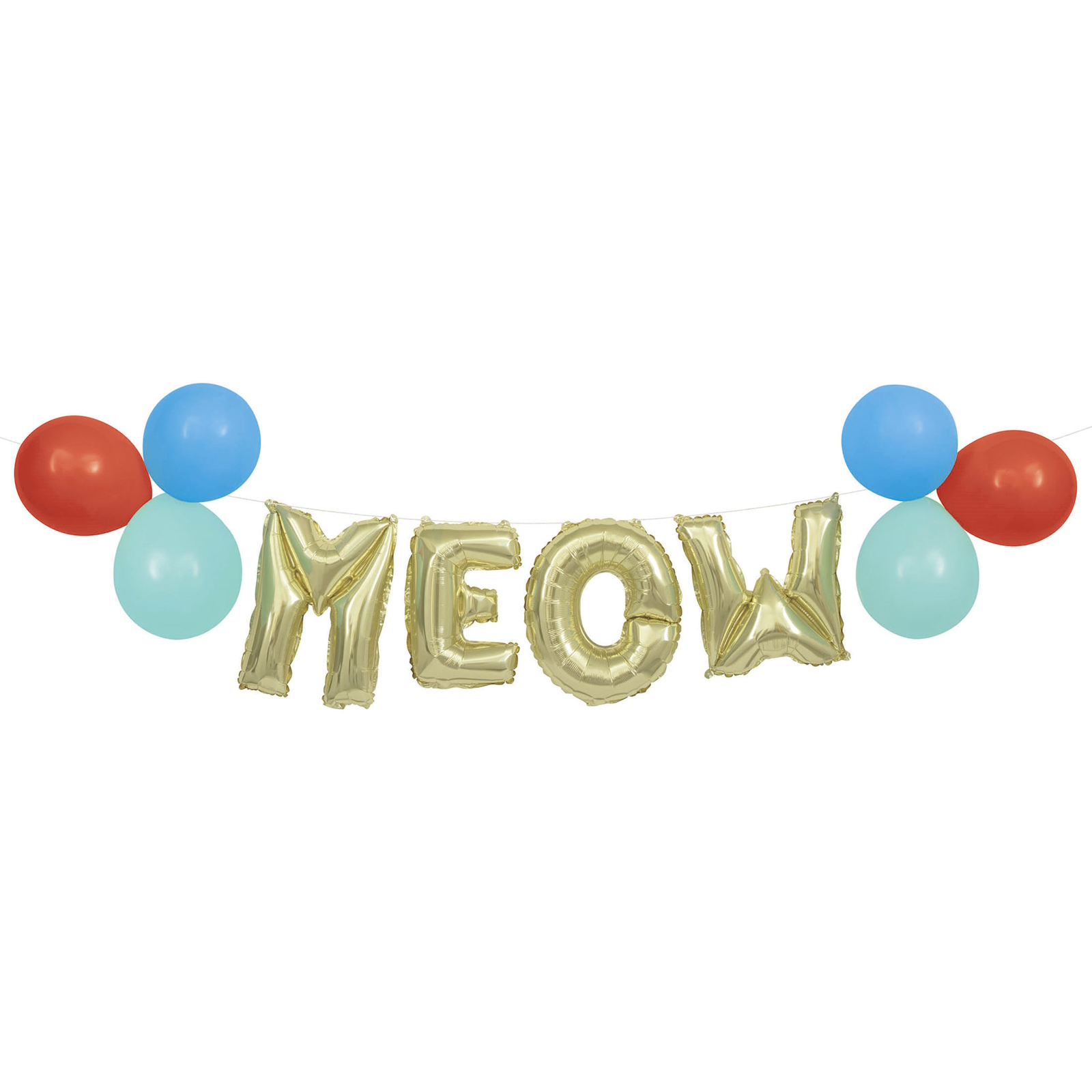 Meow Foil Letter Balloon Banner Kit (Air Fill) 
