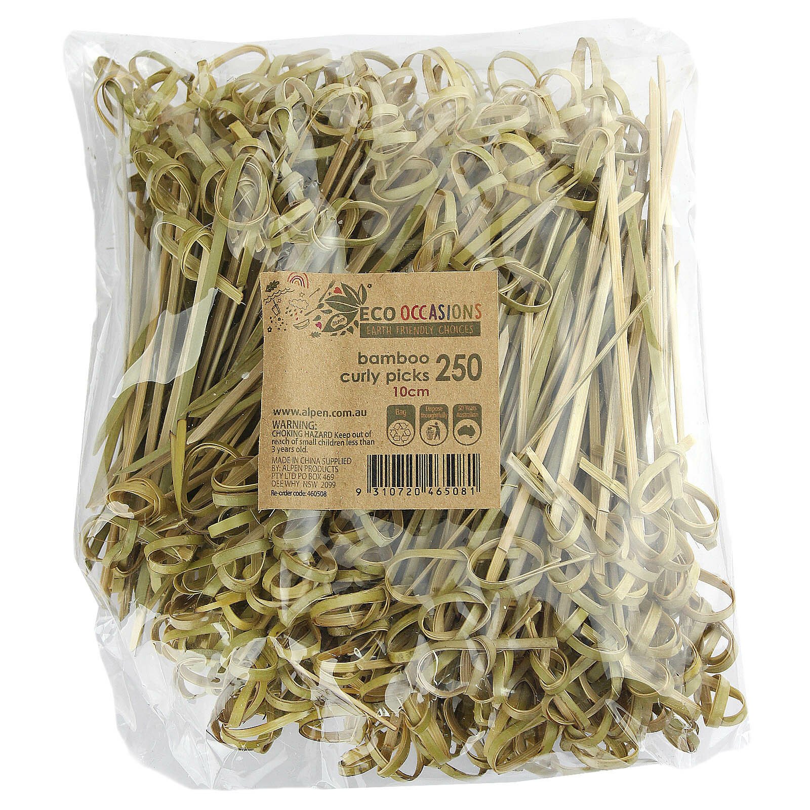 Bamboo Curly Catering Picks (Pack of 250)