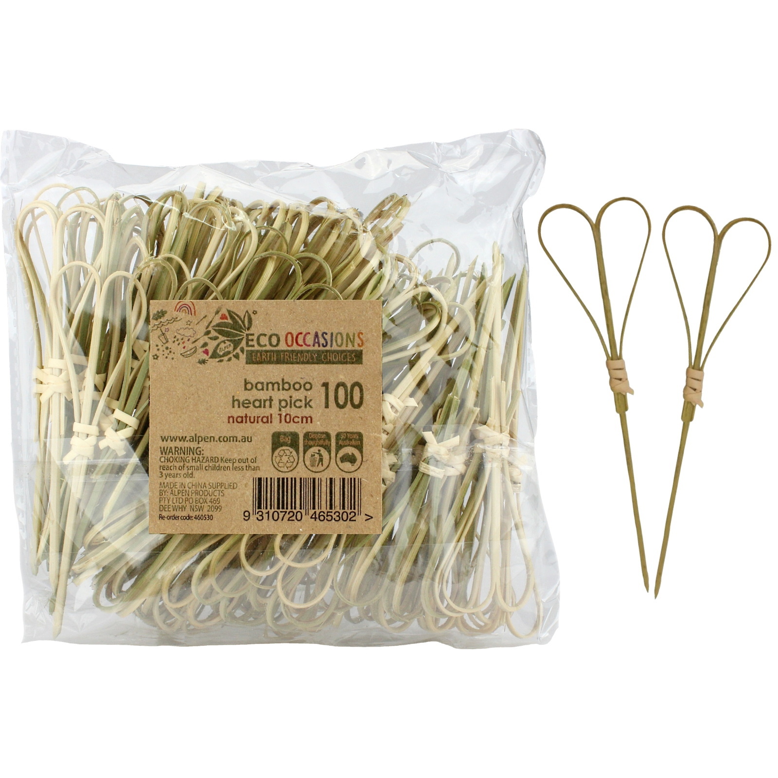 Heart Shape Bamboo Catering Picks (Pack of 100)
