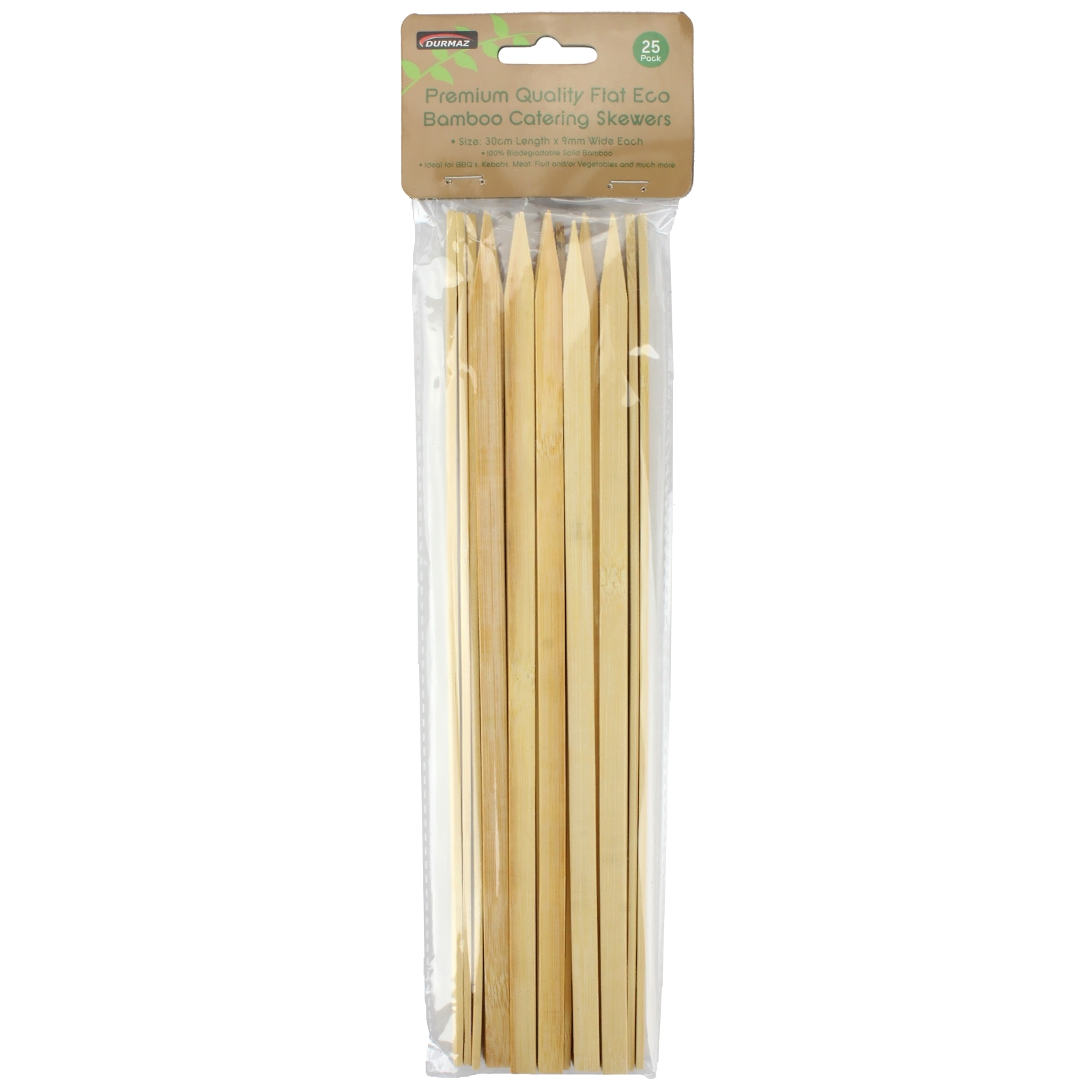Eco Bamboo Skewers Flat 30cm (Pack of 25)