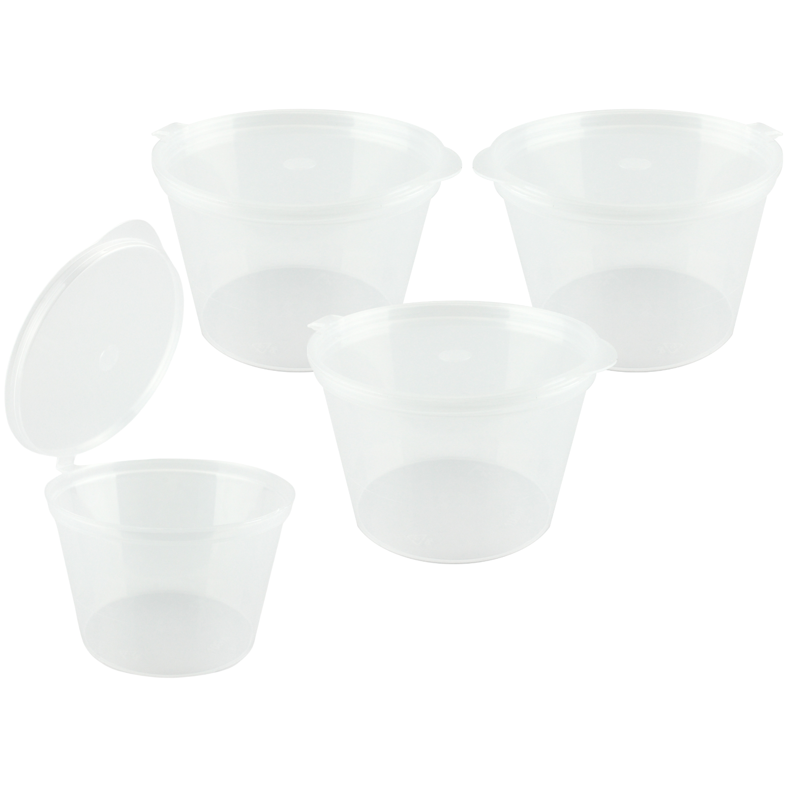 Sauce Containers with Hinged Lids 100ml (Pack of 16)
