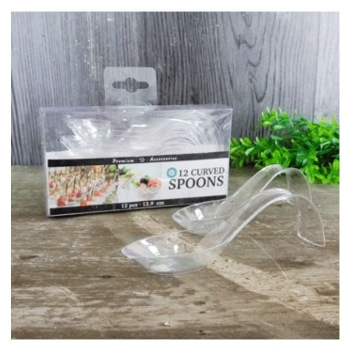 Mini Curved Cocktail Food Spoons (Pack of 12)